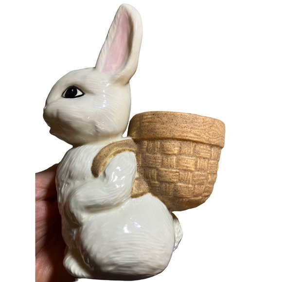 Easter Bunny Rabbit Ceramic Planter Vintage - Picture 12 of 12